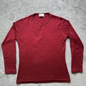 Didier Ronsard Women's Silk Cashmere Sweater L Red Fine Knit Minimalist‎ Classic